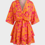 Damen Floral Minikleid | Kimono