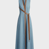 Damen Sommer Maxikleid | Gürtel