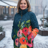 Antonina – Piqué-tyyppinen kukkakuvioinen Vintage-takki