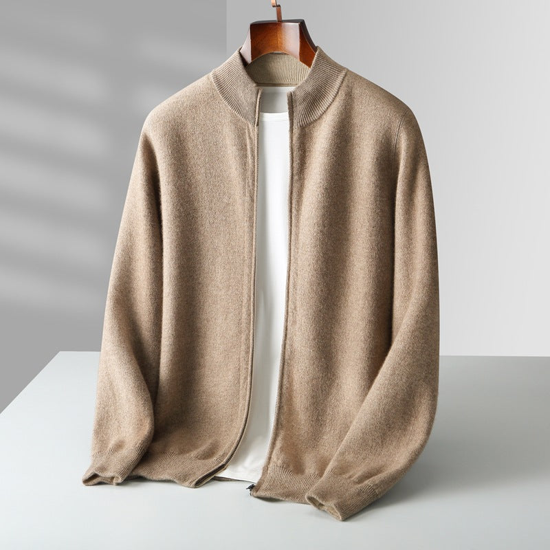 Vetoketjullinen neulecardigan miehille