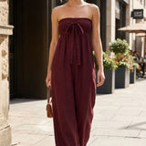 Damen Bandeau Jumpsuit | Wide-Leg
