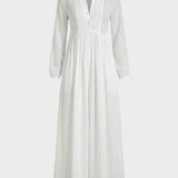 Damen Fließendes Maxikleid | V-Neck