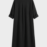 Damen Hemdblusenkleid lang mit Knopfleiste