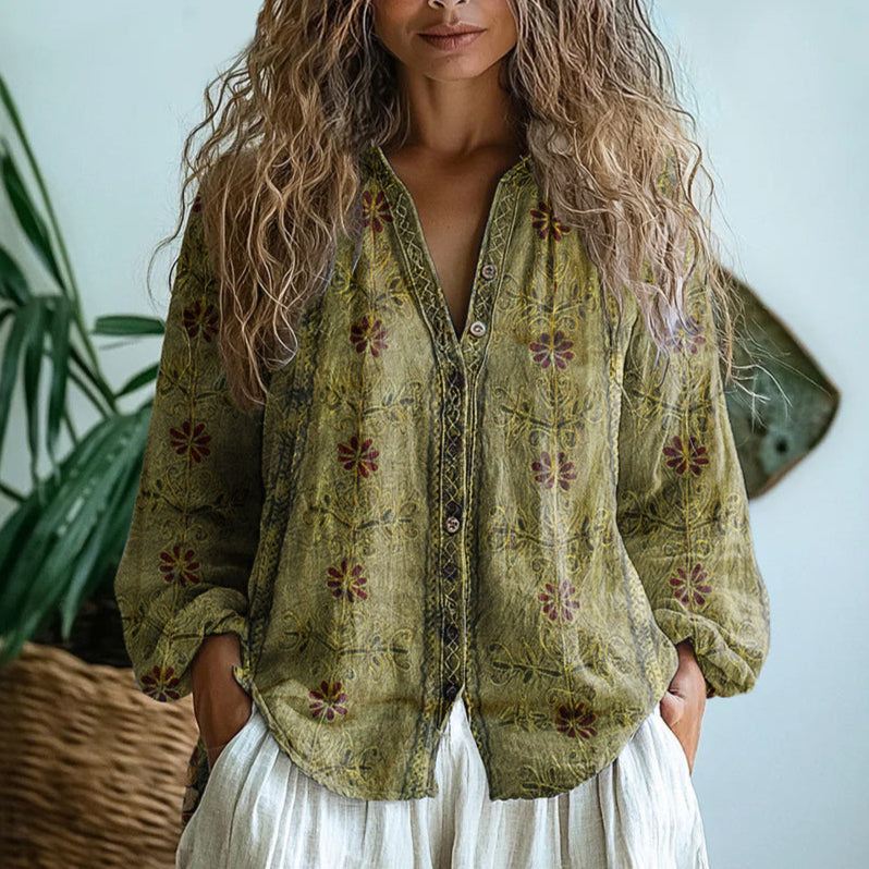 Martha™ | Rentoutunut luontoaiheinen pusero
