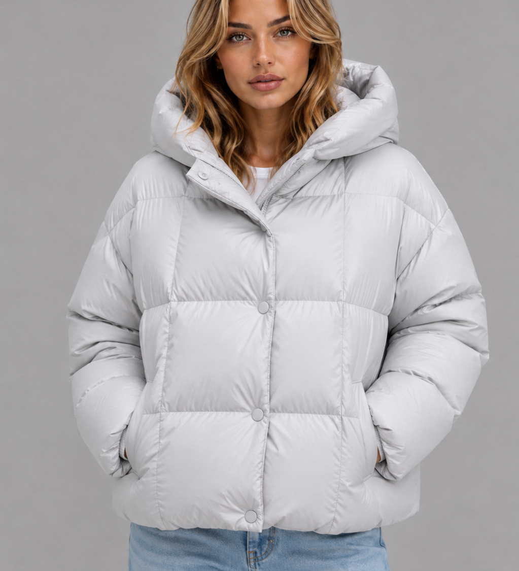 Isla – oversize-toppatakki hupulla ja korkealla kauluksella
