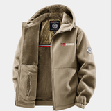 ERISTETTY FLEECE BOMBER-TAKKI MIEHILLE