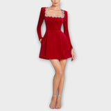 Wren - Koristeltu samettinen minimekko