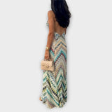 Remi - Missoni Värikäs Herringbone-kuvioinen Maksimekko