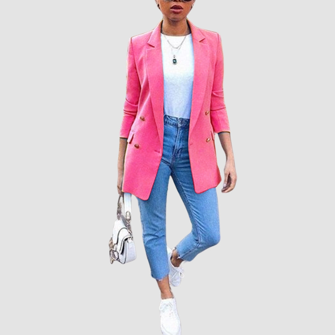 Elvi – keskipitkä bleiseri napituksella ja käänteillä