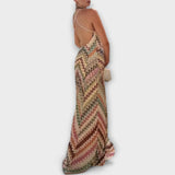 Remi - Missoni Värikäs Herringbone-kuvioinen Maksimekko