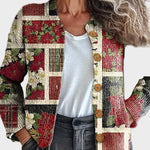 Frostine™ – Joulukuvioinen patchwork-neuletakki