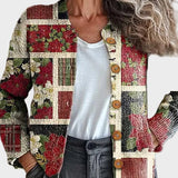 Frostine™ – Joulukuvioinen patchwork-neuletakki