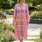 Damen Streifen Madikleid | Pastell