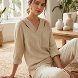 Damen Asymmetrisches Oberteil | V-Ausschnitt