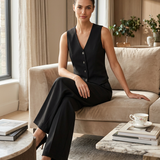 Damen Hosenanzug Set | Weste & Weite Hose