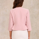 Kaulukseton peplum-jakku 3/4-hihoilla