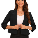 Kaulukseton peplum-jakku 3/4-hihoilla