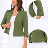 Kaulukseton peplum-jakku 3/4-hihoilla