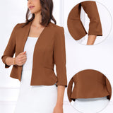 Kaulukseton peplum-jakku 3/4-hihoilla