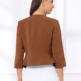 Kaulukseton peplum-jakku 3/4-hihoilla
