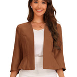 Kaulukseton peplum-jakku 3/4-hihoilla