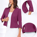 Kaulukseton peplum-jakku 3/4-hihoilla