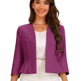 Kaulukseton peplum-jakku 3/4-hihoilla